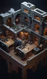 a large model house in the shape of an island