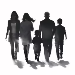 an image of family in silhouette walking together