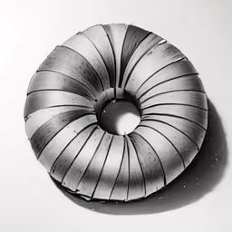 the inside of a grey object with an oval design