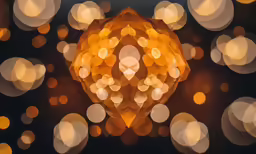 an orange diamond surrounded by blurry lights