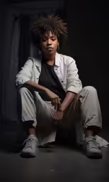 an african american woman sitting in the dark