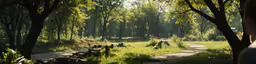 a person is looking at giraffes through trees