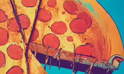 a piece of pizza with cheese and tomatoes on it