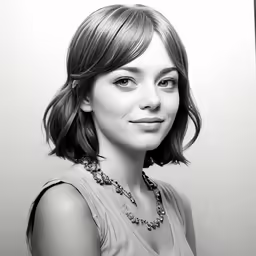 black and white portrait of a young woman