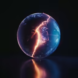 a picture of the earth that is lightning hitting it