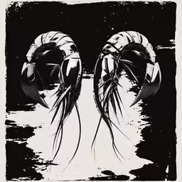 two black and white squids on a piece of paper