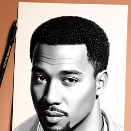 drawing a portrait of nick cuntmore with a pen