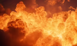 the photo shows orange clouds in the sky