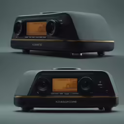 the front and back of a radio receiver