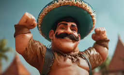 a man with a mustache and mustache mustache on a fake mexican man
