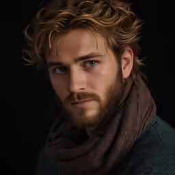 a male with a beard wearing a sweater
