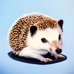 a hedgehog is sitting on the top of a table