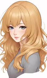 a cartoon character of a blond haired girl with long hair