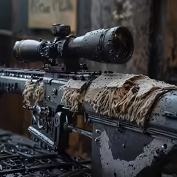 an extremely long machine gun with a long scope