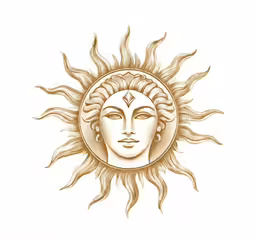the face of the sun with a face in it