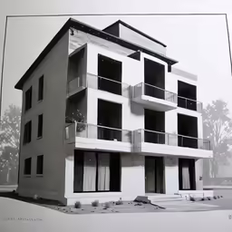an architectural photograph of a building under construction