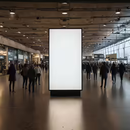 a large outdoor billboard in a store thats empty