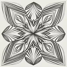 an artistic drawing on paper with black lines,an art work that resembles the shape of a star