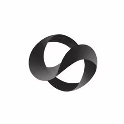 an abstract letter logo with a black design