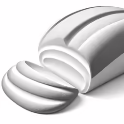 the abstract white shapes are arranged in three lines