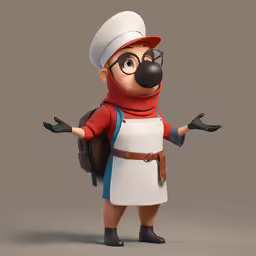 an animated 3d image of a chef