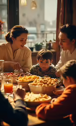 a family is looking over an old family dinner