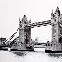 black and white image of the tower bridge