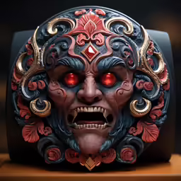 a statue is seen in this image of demon