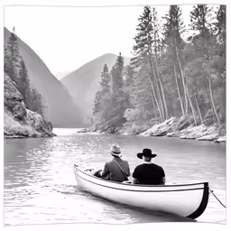 two people in a canoe on the water