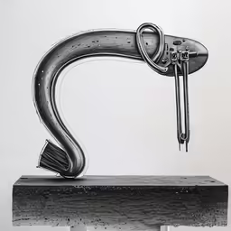 a drawing of an office mouse with a pen stuck into it