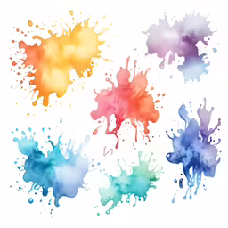 three watercolor colors that are different colors