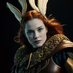 a woman wearing an animal mask in costume