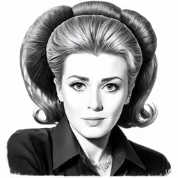 an old photo of a woman with large hair