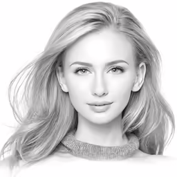 a black and white photo of a beautiful woman with long hair