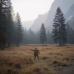 a man that is standing in the grass