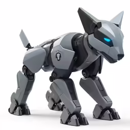 the robot dog is walking through the floor