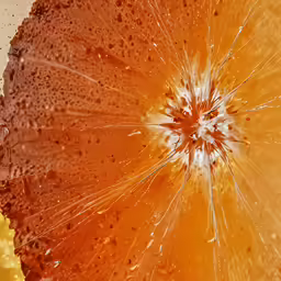 an orange has an extremely wide hole in the center