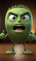 an animated illustration of a green monster with its mouth wide open