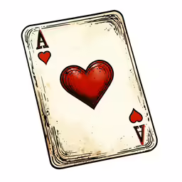 an ace playing card with a heart on it