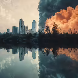 the clouds are high in the sky as the sun shines through the clouds