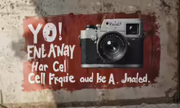 a camera with an inspirational message on it