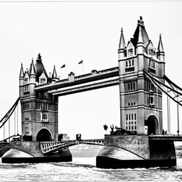the tower bridge is made up of old cars and sails
