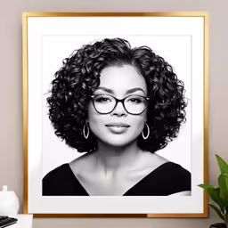 a black and white portrait of a woman wearing glasses