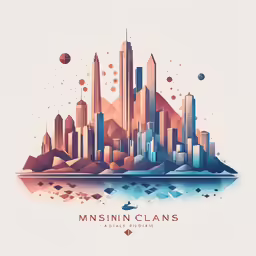 a poster with some type of city in it
