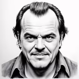 a drawing of actor john d klebert by artist mark shaslick