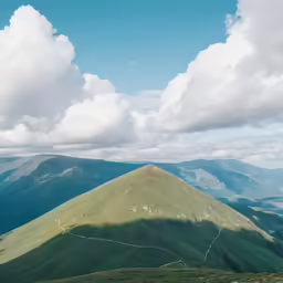 a large hill that has some hills around it