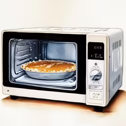 a cake pie in a toaster oven cooking