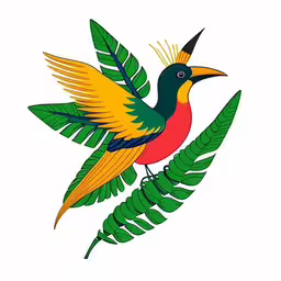 colorful bird sitting on a green leaf,colorful bird sitting on a branch with green leaves