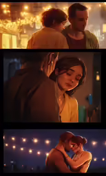 some pictures of people and lights are shown