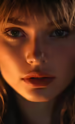 a beautiful young woman with blue eyes in an artistic pose